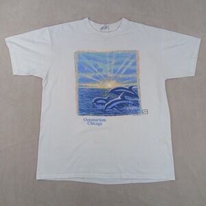 VTG Islander Sportswear XL Oceanarium Chicago 1991 Dolphins Textured 22x27 FLAWS